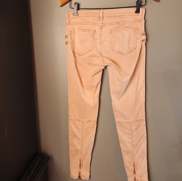 Zara's Womens The Rider In Pink Moto Pant Size 6 Zipper Detail - Picture 11 of 13